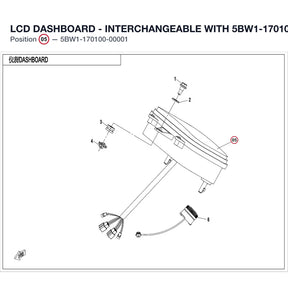 LCD DASHBOARD - INTERCHANGEABLE WITH  5BW1-170100 - WHEN STOCK IS 0 THIS ITEM IS NO LONGER AVAILABLE product image