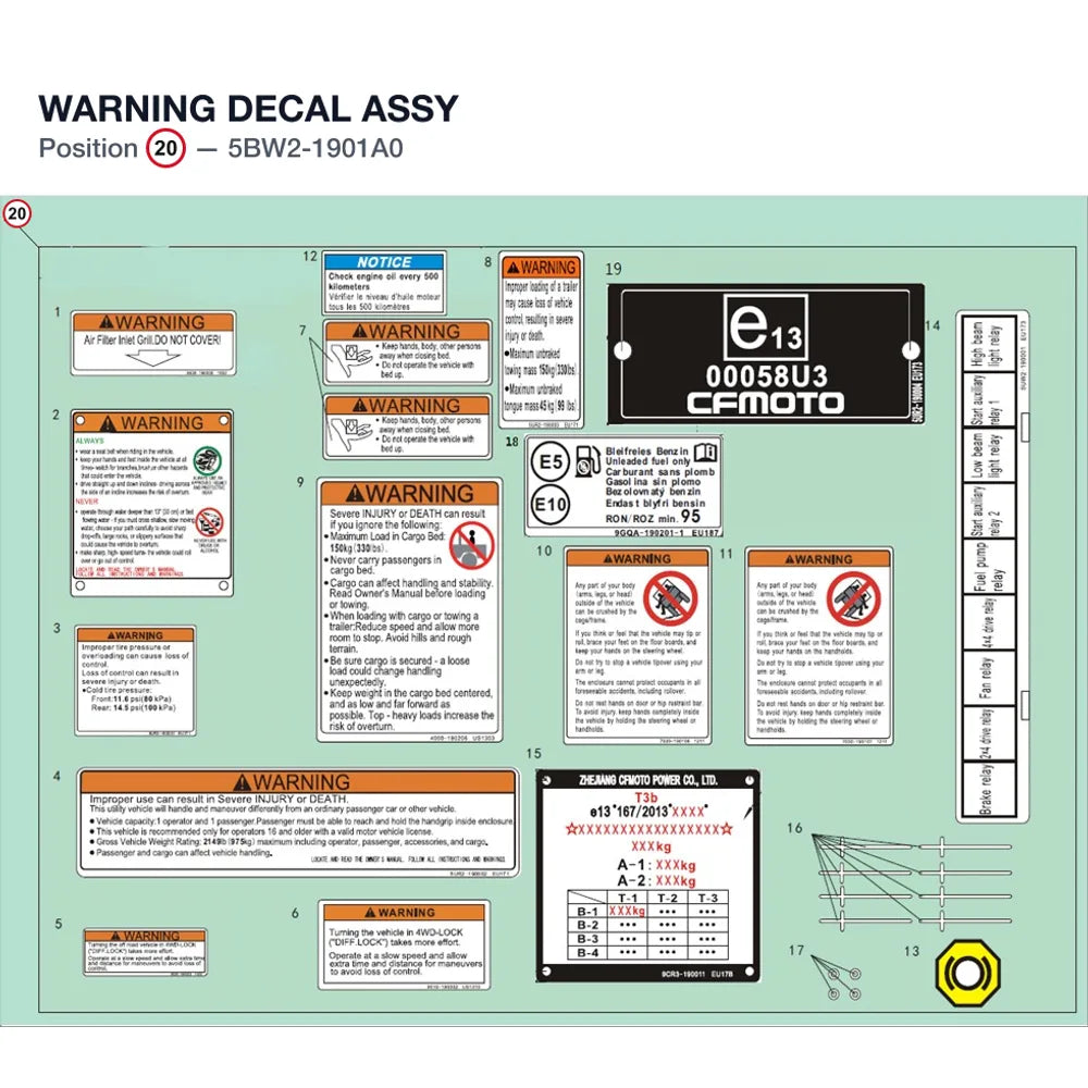 WARNING DECAL ASSY product image