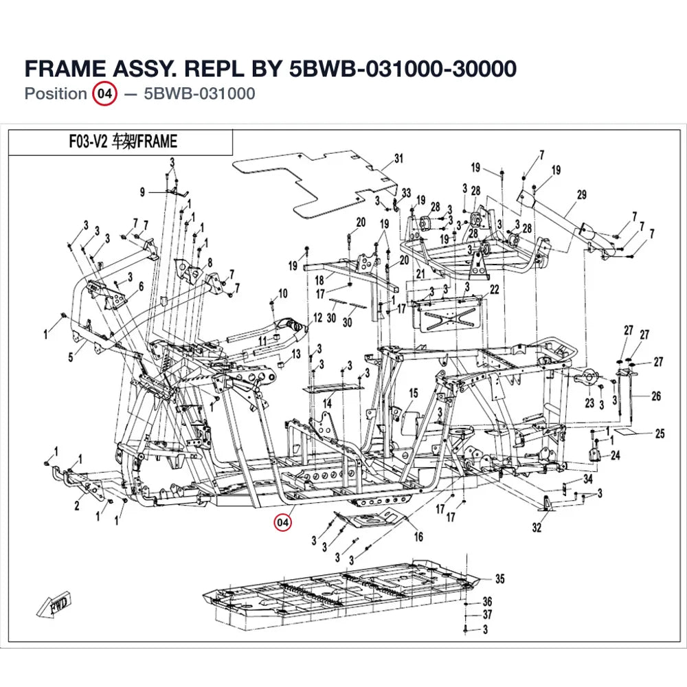 FRAME ASSY. REPL BY 5BWB-031000-30000 product image