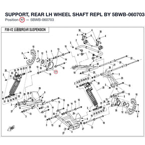 SUPPORT, REAR LH WHEEL SHAFT REPL BY 5BWB-060703-00001 product image