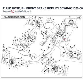 FLUID HOSE, RH FRONT BRAKE REPL BY 5BWB-081020-00001 product image