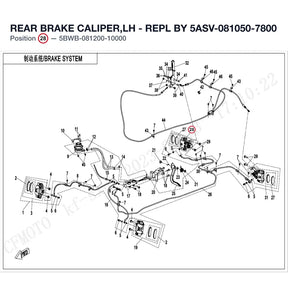 REAR BRAKE CALIPER,LH - REPL BY 5ASV-081050-7800 product image