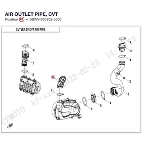 AIR OUTLET PIPE, CVT product image