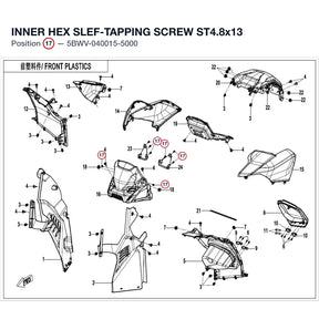 INNER HEX SLEF-TAPPING SCREW ST4.8x13 product image