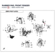 RUBBER PAD, FRONT FENDER product image