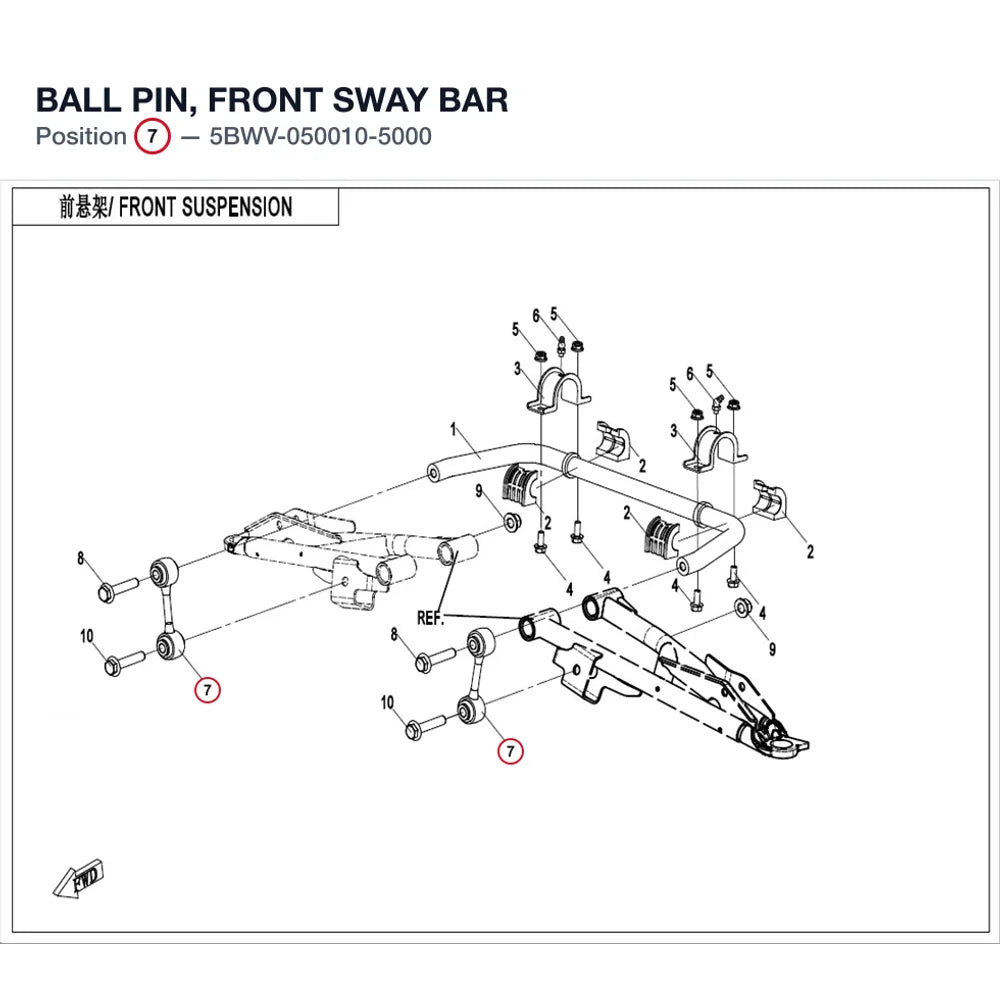 BALL PIN, FRONT SWAY BAR product image