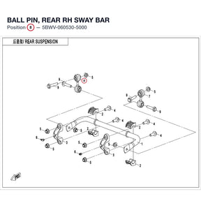 BALL PIN, REAR RH SWAY BAR product image