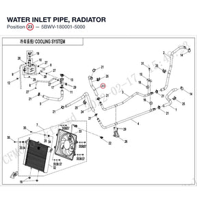 WATER INLET PIPE, RADIATOR product image