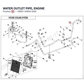 WATER OUTLET PIPE, ENGINE product image