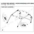 LH REAR VIEW MIRROR - INTERCHANGEABLE WITH 5BWV-260100-5001 product image