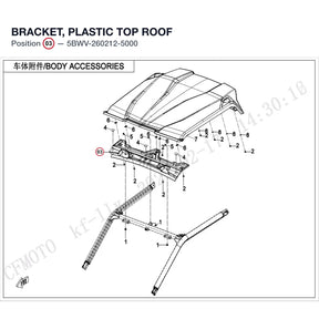 BRACKET, PLASTIC TOP ROOF product image