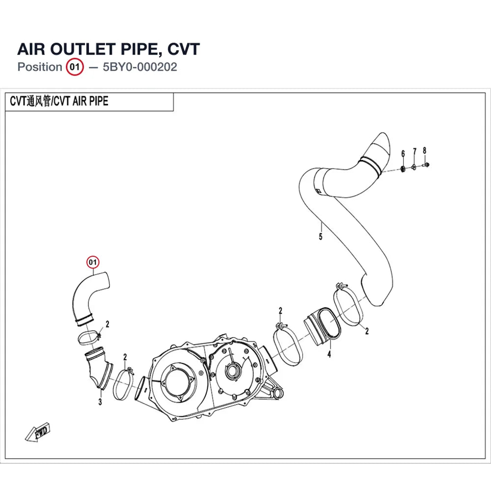 AIR OUTLET PIPE, CVT product image