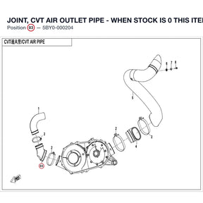 JOINT, CVT AIR OUTLET PIPE - WHEN STOCK IS 0 THIS ITEM IS NO LONGER AVAILABLE product image