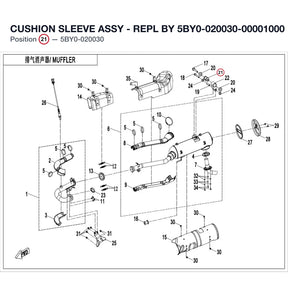 DAMPER SLEEVE ASSY - REPL BY 5BY0-020030-00001000 product image