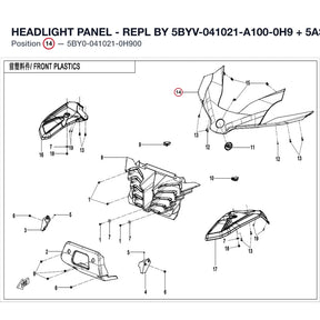 HEADLIGHT PANEL - REPL BY 5BYV-041021-A100-0H9 + 5ASV-190019-6000 product image