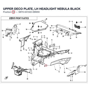 UPPER DECO PLATE, LH HEADLIGHT product image
