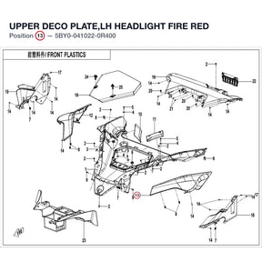 UPPER DECO PLATE,LH HEADLIGHT product image