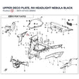 UPPER DECO PLATE, RH HEADLIGHT product image