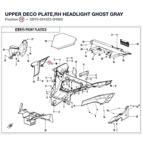 UPPER DECO PLATE,RH HEADLIGHT product image