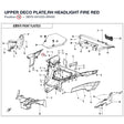 UPPER DECO PLATE,RH HEADLIGHT product image