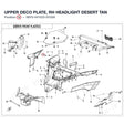 UPPER DECO PLATE, RH HEADLIGHT product image