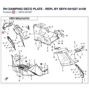 RH DAMPING DECO PLATE - REPL BY 5BYV-041027-A100 product image