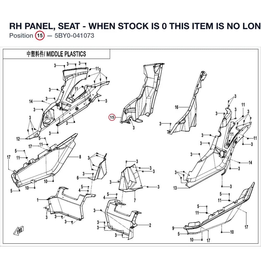 RH PANEL, SEAT - WHEN STOCK IS 0 THIS ITEM IS NO LONGER AVAILABLE product image