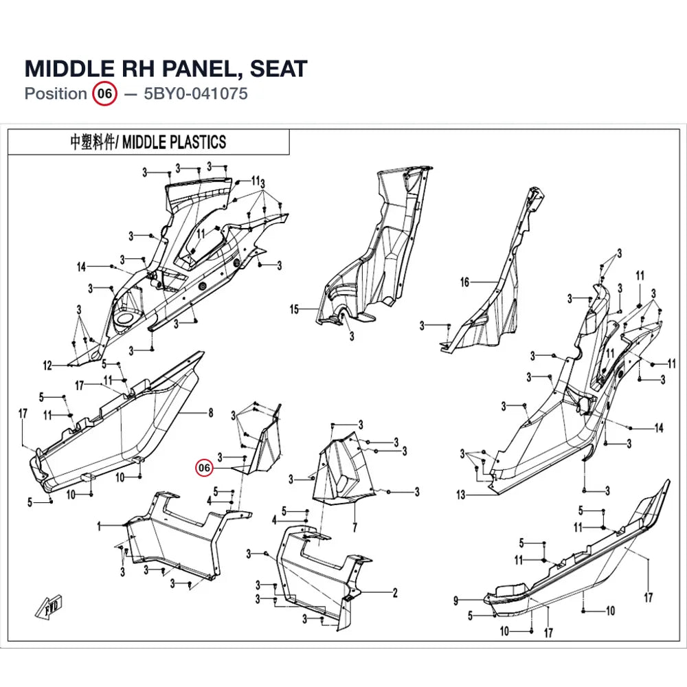 MIDDLE RH PANEL, SEAT product image