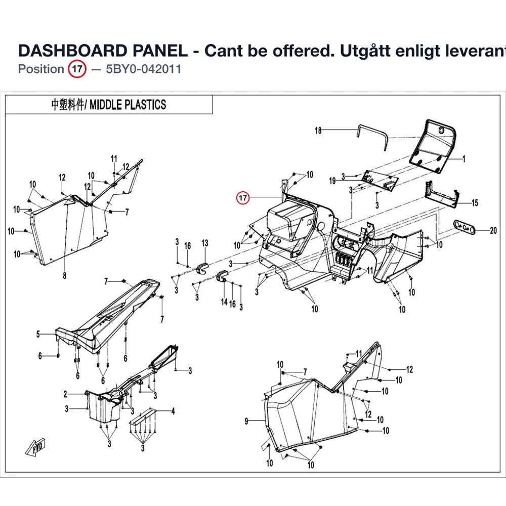 DASHBOARD PANEL - Cant be offered. Utgått enligt leverantör product image