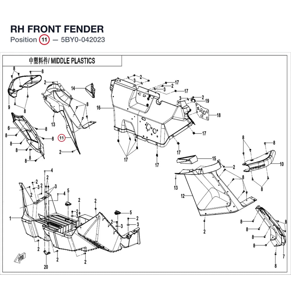 RH FRONT FENDER product image