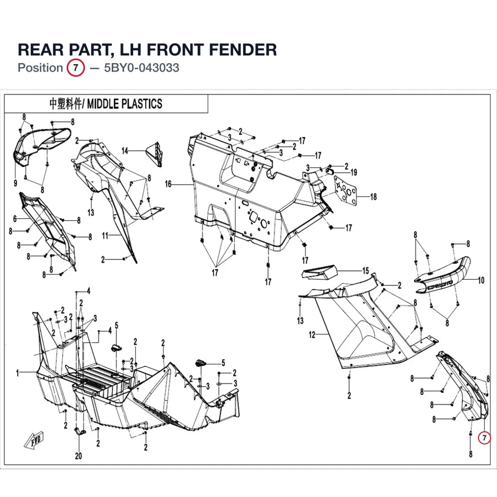 REAR PART, LH FRONT FENDER product image