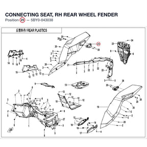CONNECTING SEAT, RH REAR WHEEL FENDER product image