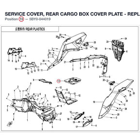 SERVICE COVER, REAR CARGO BOX COVER PLATE -  REPL 5BYV-044019-A100 product image