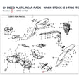 LH DECO PLATE, REAR RACK - WHEN STOCK IS 0 THIS ITEM IS NO LONGER AVAILABLE product image