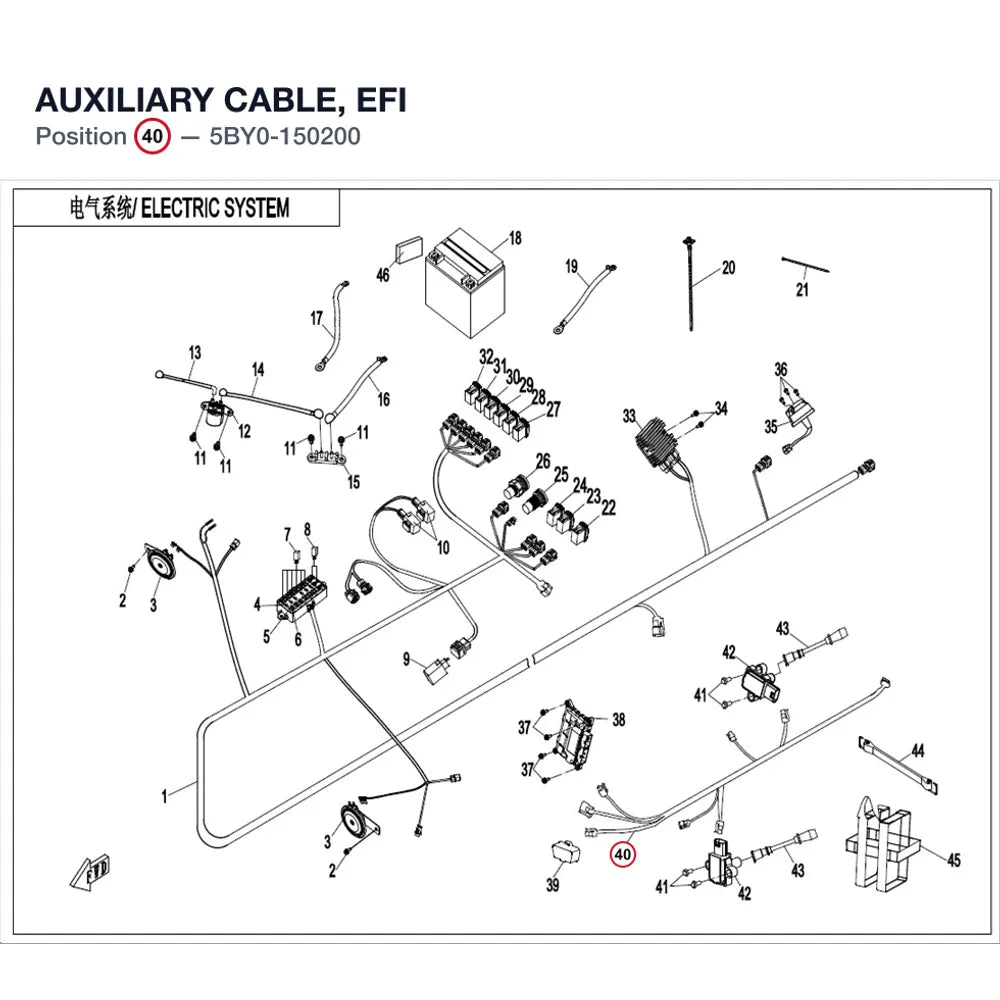 AUXILIARY CABLE, EFI product image
