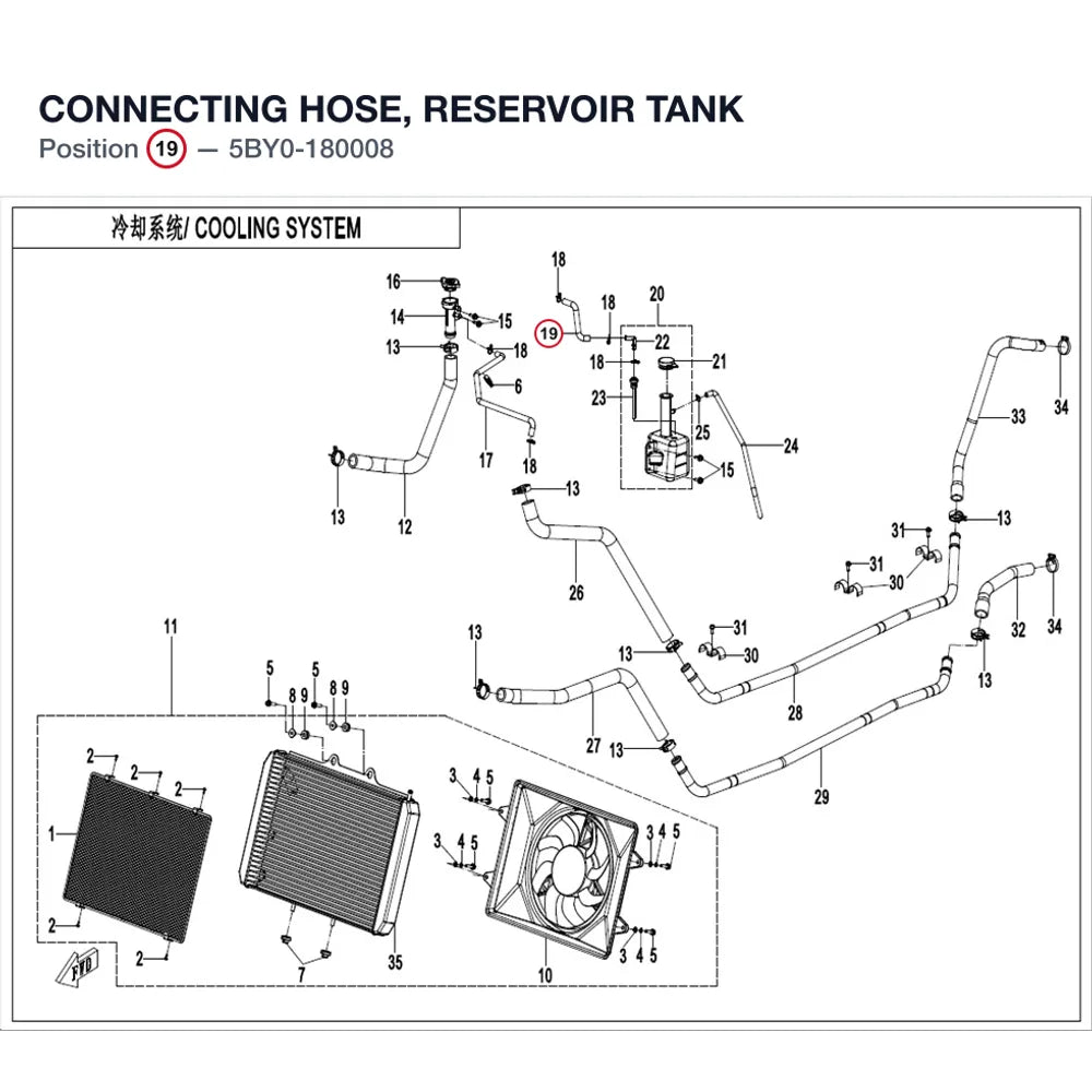 CONNECTING HOSE, RESERVOIR TANK product image