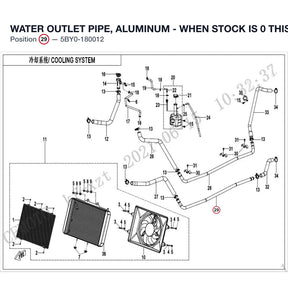WATER OUTLET PIPE, ALUMINUM - WHEN STOCK IS 0 THIS ITEM IS NO LONGER AVAILABLE product image