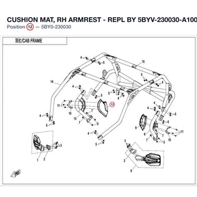 CUSHION MAT, RH ARMREST - REPL BY 5BYV-230030-A100 product image