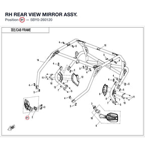 RH REAR VIEW MIRROR ASSY. product image