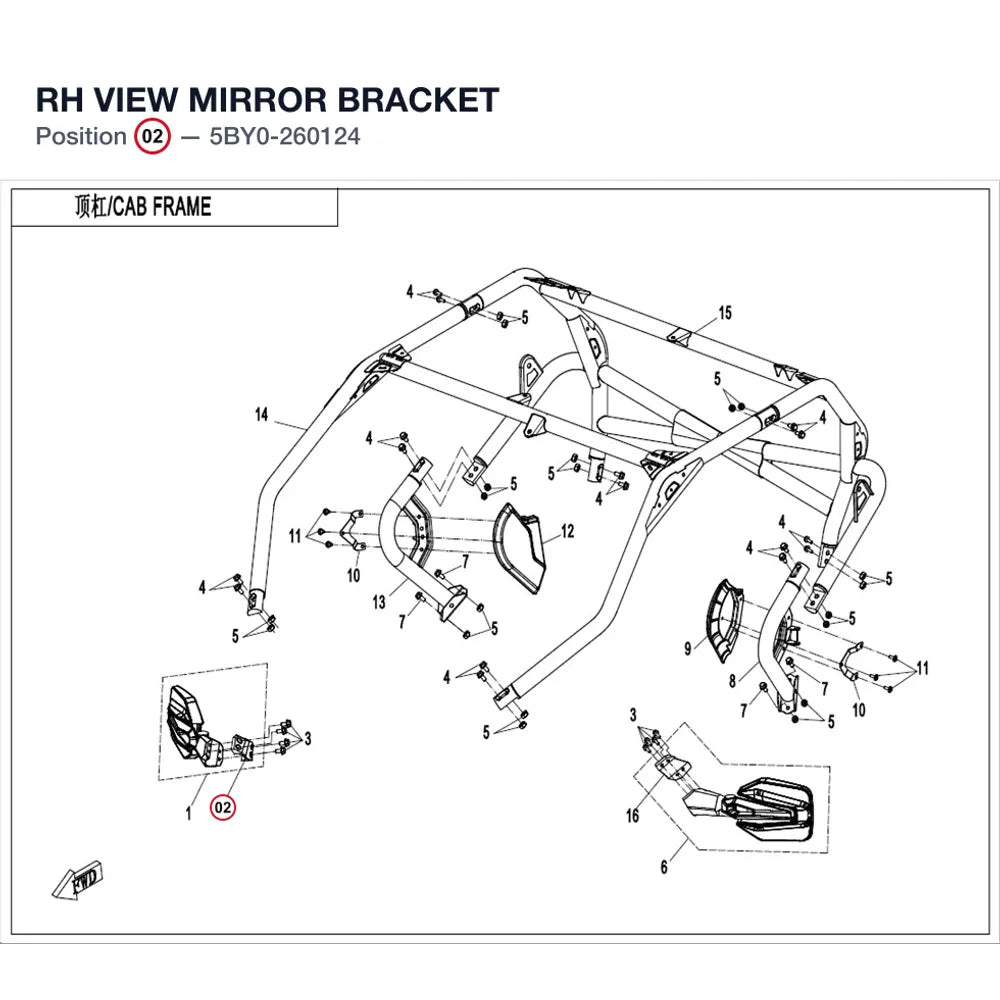 RH VIEW MIRROR BRACKET product image