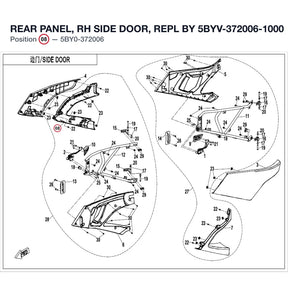 REAR PANEL, RH SIDE DOOR, REPL BY 5BYV-372006-1000 product image