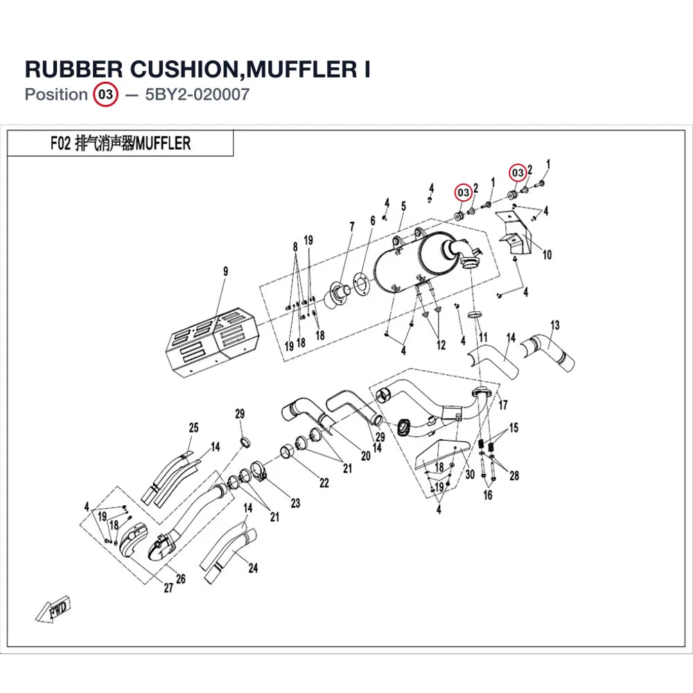 RUBBER CUSHION,MUFFLER I product image
