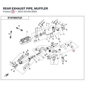 REAR EXHAUST PIPE, MUFFLER product image
