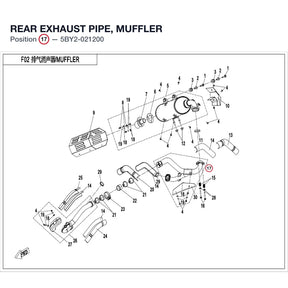 REAR EXHAUST PIPE, MUFFLER product image