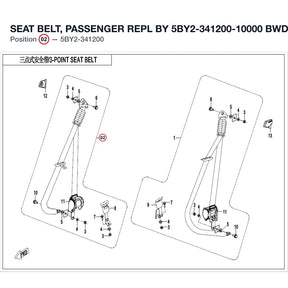 SEAT BELT, PASSENGER REPL BY 5BY2-341200-10000 product image