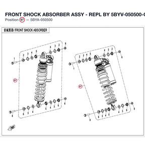 FRONT SHOCK ABSORBER ASSY - REPL BY 5BYV-050500-C000 product image