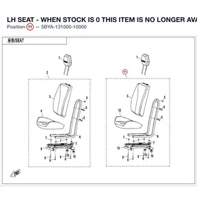 LH SEAT - WHEN STOCK IS 0 THIS ITEM IS NO LONGER AVAILABLE product image