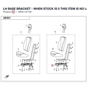 LH BASE BRACKET - WHEN STOCK IS 0 THIS ITEM IS NO LONGER AVAILABLE product image