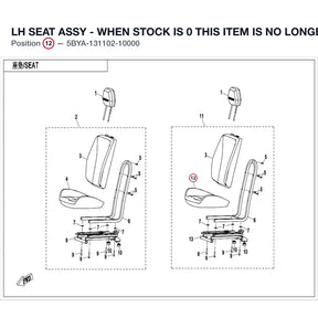 LH SEAT ASSY - WHEN STOCK IS 0 THIS ITEM IS NO LONGER AVAILABLE product image