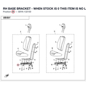 RH BASE BRACKET - WHEN STOCK IS 0 THIS ITEM IS NO LONGER AVAILABLE product image